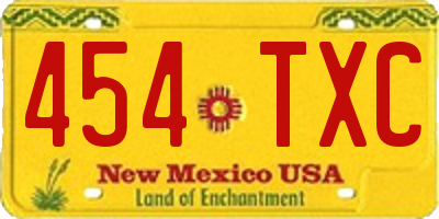 NM license plate 454TXC