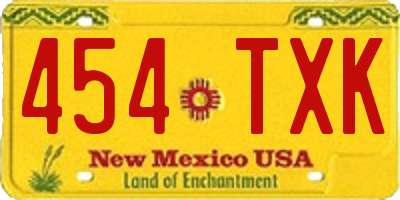NM license plate 454TXK