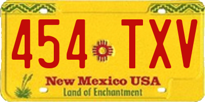 NM license plate 454TXV
