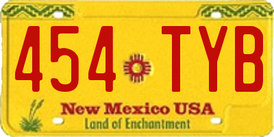 NM license plate 454TYB