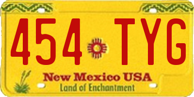 NM license plate 454TYG