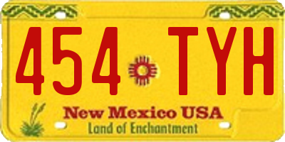 NM license plate 454TYH