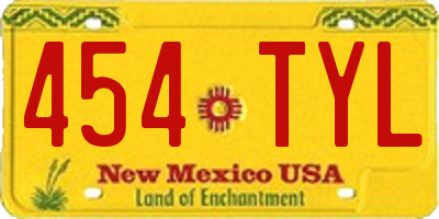 NM license plate 454TYL
