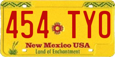 NM license plate 454TYO