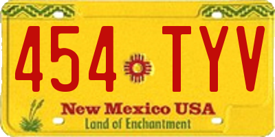 NM license plate 454TYV