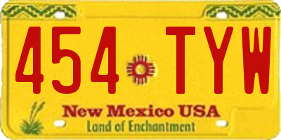 NM license plate 454TYW