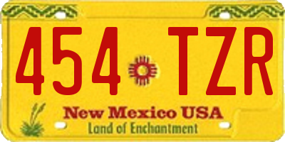 NM license plate 454TZR