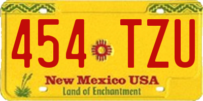 NM license plate 454TZU