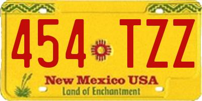 NM license plate 454TZZ