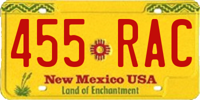 NM license plate 455RAC