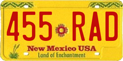 NM license plate 455RAD