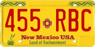 NM license plate 455RBC