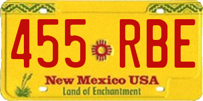 NM license plate 455RBE