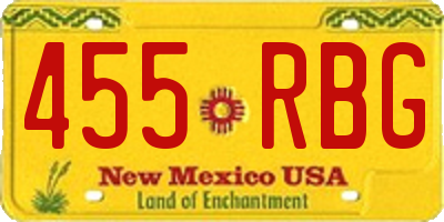 NM license plate 455RBG