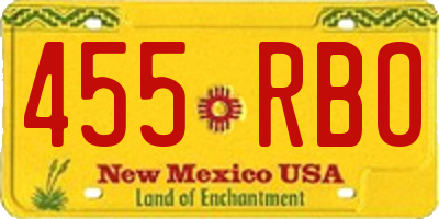 NM license plate 455RBO