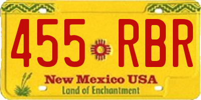 NM license plate 455RBR