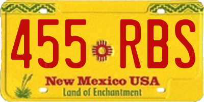 NM license plate 455RBS