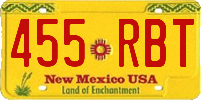 NM license plate 455RBT