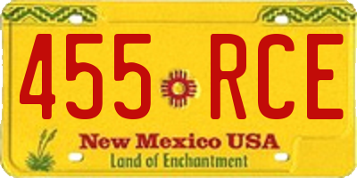 NM license plate 455RCE