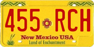 NM license plate 455RCH