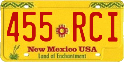 NM license plate 455RCI