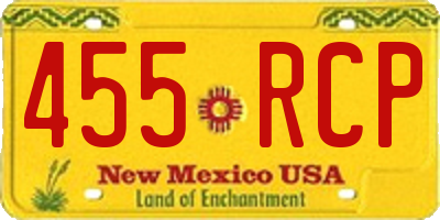 NM license plate 455RCP
