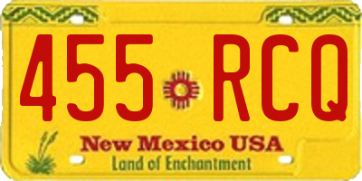 NM license plate 455RCQ