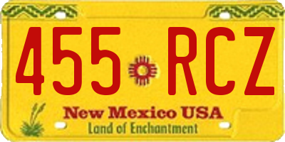 NM license plate 455RCZ