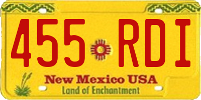 NM license plate 455RDI