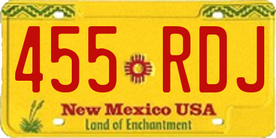 NM license plate 455RDJ