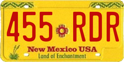 NM license plate 455RDR