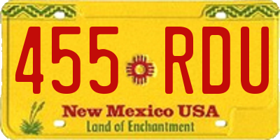NM license plate 455RDU