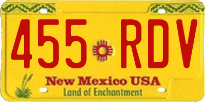 NM license plate 455RDV