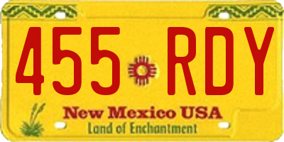 NM license plate 455RDY