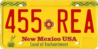 NM license plate 455REA
