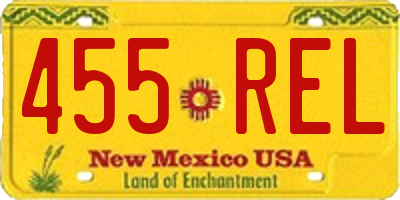 NM license plate 455REL
