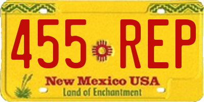 NM license plate 455REP