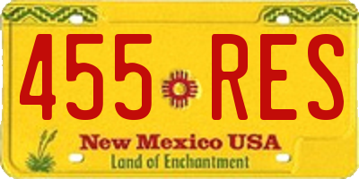 NM license plate 455RES