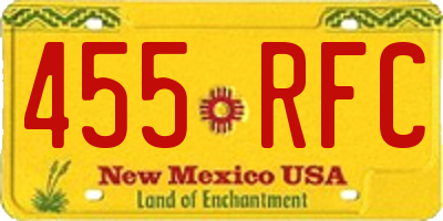 NM license plate 455RFC