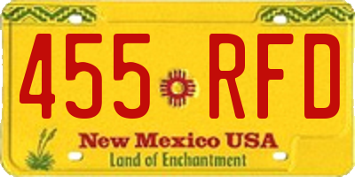 NM license plate 455RFD