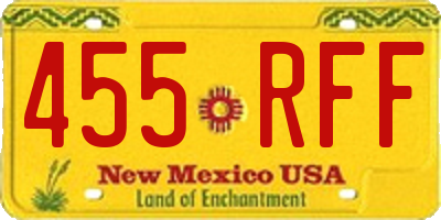 NM license plate 455RFF