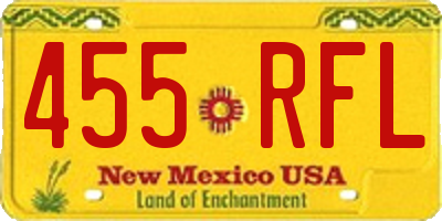NM license plate 455RFL