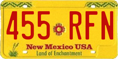 NM license plate 455RFN