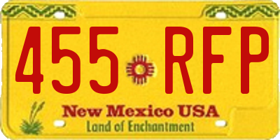 NM license plate 455RFP