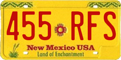 NM license plate 455RFS