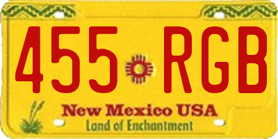 NM license plate 455RGB