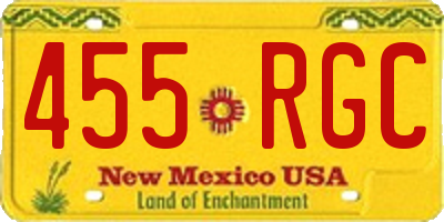 NM license plate 455RGC