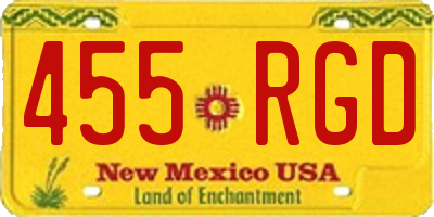 NM license plate 455RGD