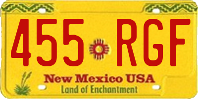 NM license plate 455RGF