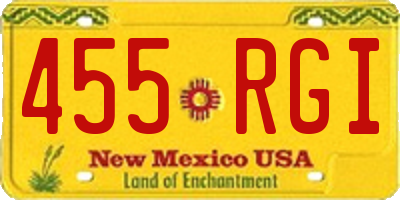 NM license plate 455RGI